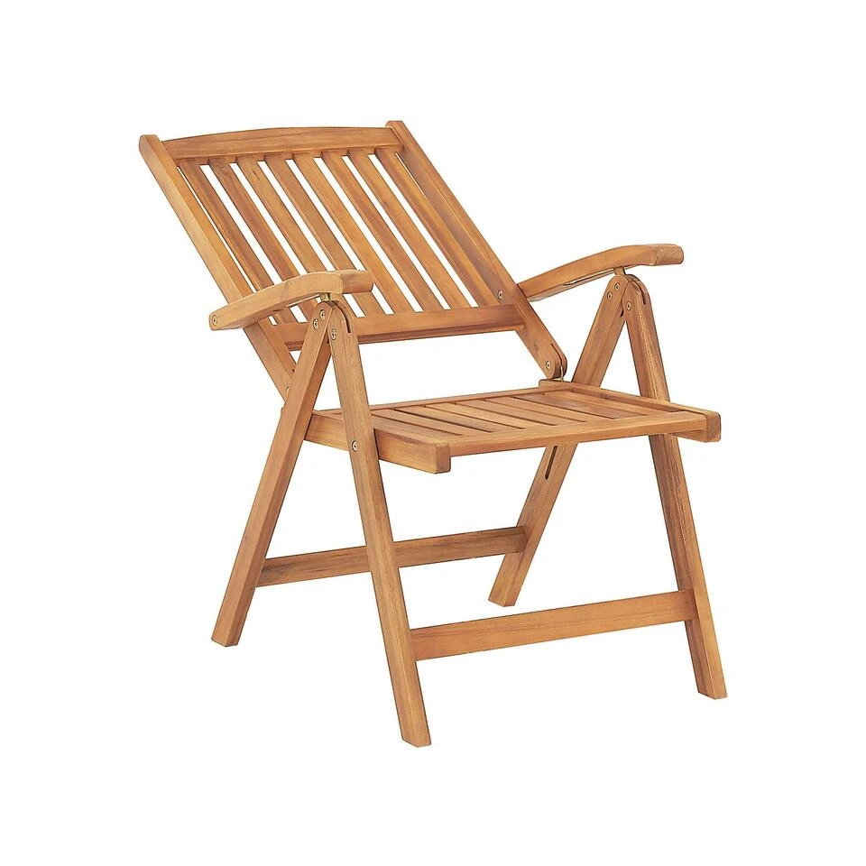 Beliani Tuinstoel JAVA - Lichte Houtkleur Acaciahout 4 Beliani Tuinstoel JAVA - Lichte Houtkleur Acaciahout - Afbeelding 4