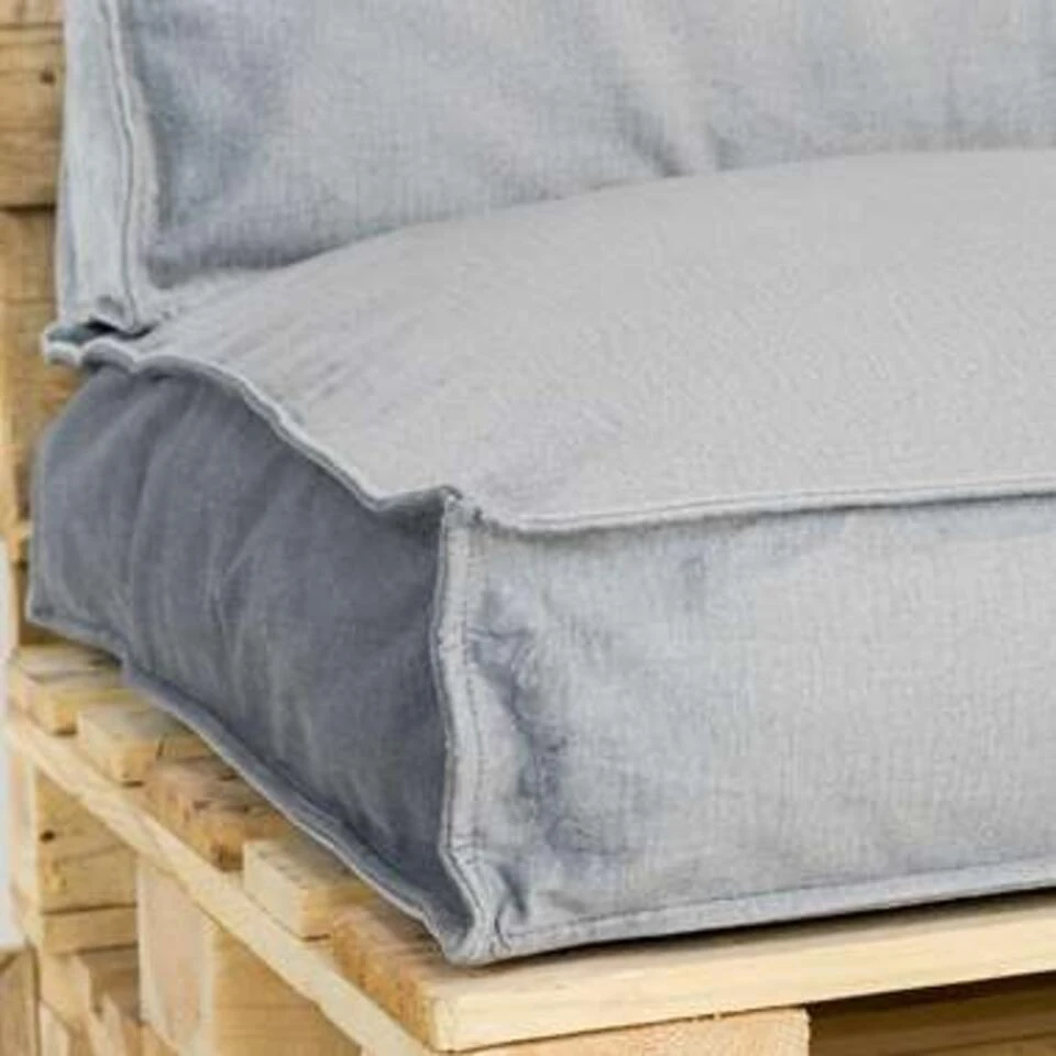 2L Home & Garden Palletkussen Velvet Lichtgrijs - 120 X 80cm 3 2L Home & Garden Palletkussen Velvet Lichtgrijs - 120 X 80cm - Afbeelding 3