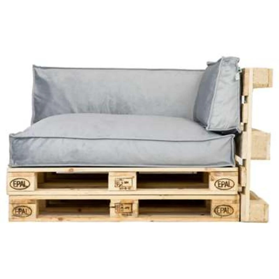 2L Home & Garden Palletkussen Velvet Lichtgrijs - 60 X 40cm 4 2L Home & Garden Palletkussen Velvet Lichtgrijs - 60 X 40cm - Afbeelding 4