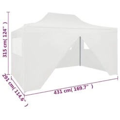 VidaXL Partytent Met 4 Zijwanden Inklapbaar 3x4,5 M Wit -VIDAXL 1807119416 0110