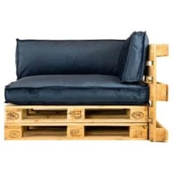 2L Home & Garden Palletkussen Velvet Donkerblauw - 60 X 40cm -VIDAXL 1965318763 0102
