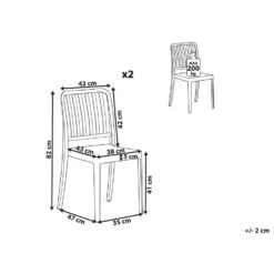 Beliani Tuinstoel SERSALE - Wit Synthetisch Materiaal -VIDAXL 2069edf8524d4b52926771692ba20a16