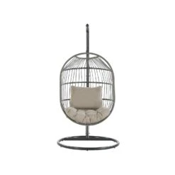 Beliani Hangstoel ALBA - Zwart Pe Rotan -VIDAXL 271472dcb940475fb0a70c6c385fb322