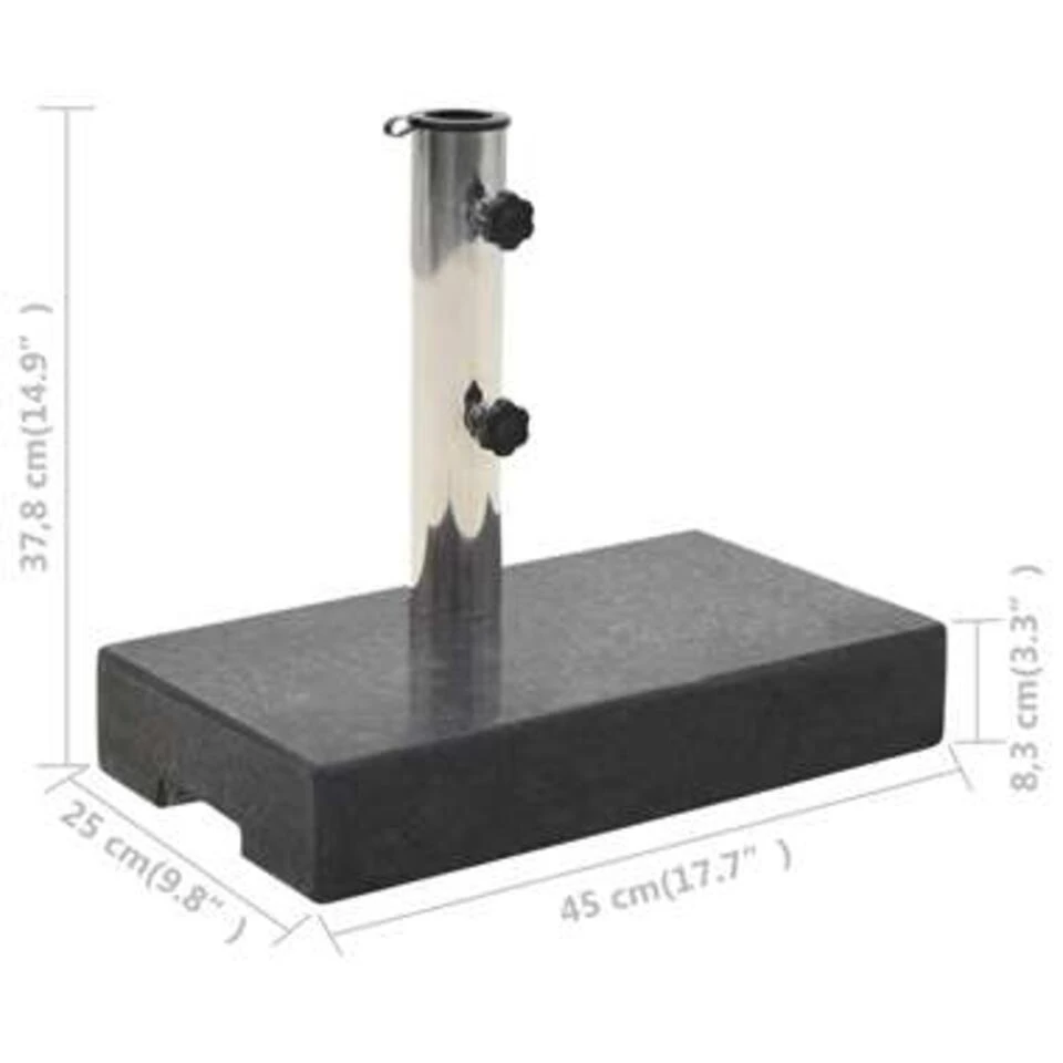 VidaXL Parasolvoet Rechthoekig 25 Kg Graniet Zwart 3 VidaXL Parasolvoet Rechthoekig 25 Kg Graniet Zwart - Afbeelding 3