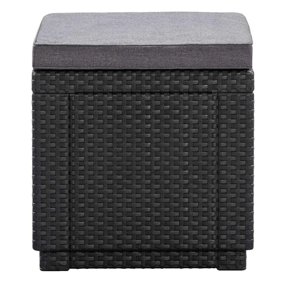 Keter Allibert Hocker/voetenbankje Cube Incl. Kussen - Grijs - 39x42x42 Cm 2 Keter Allibert Hocker/voetenbankje Cube Incl. Kussen - Grijs - 39x42x42 Cm - Afbeelding 2