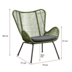 Loungeset Monaco 2-delig - Groen - Incl. Kussens -VIDAXL 50105205 9600