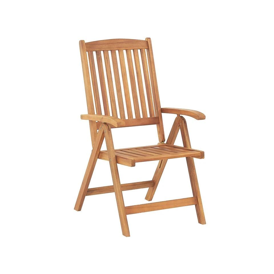 Beliani Tuinstoel JAVA - Lichte Houtkleur Acaciahout 3 Beliani Tuinstoel JAVA - Lichte Houtkleur Acaciahout - Afbeelding 3
