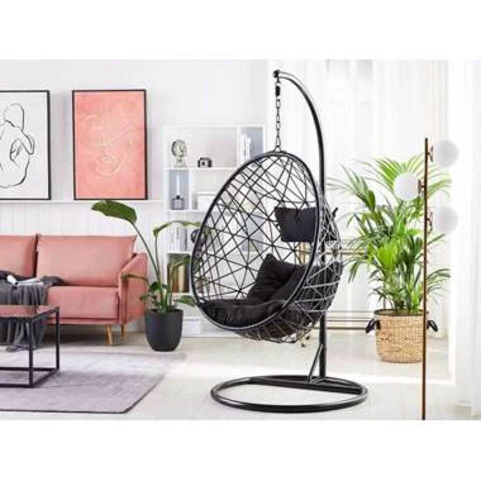 Beliani Hangstoel ALATRI - Zwart Pe Rotan 2 Beliani Hangstoel ALATRI - Zwart Pe Rotan - Afbeelding 2