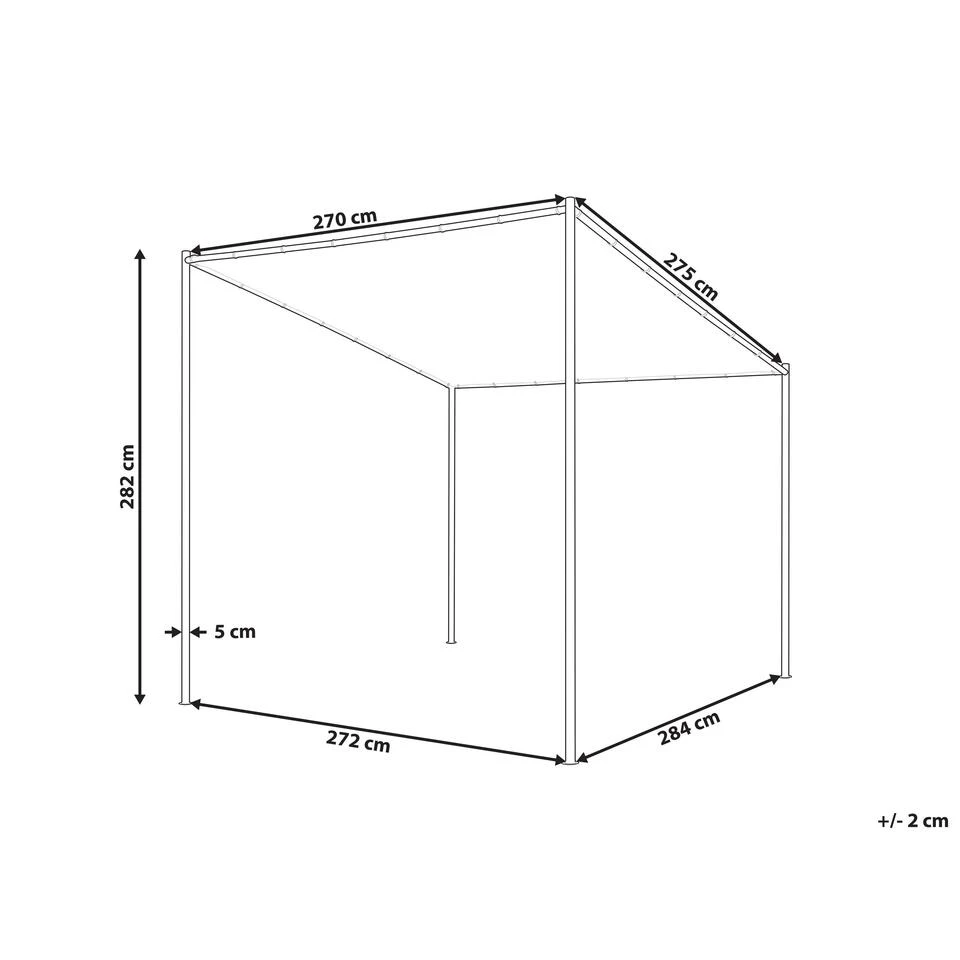 Beliani Tuinpaviljoen VIMINO - Beige Polyester, Staal 3 Beliani Tuinpaviljoen VIMINO - Beige Polyester, Staal - Afbeelding 3