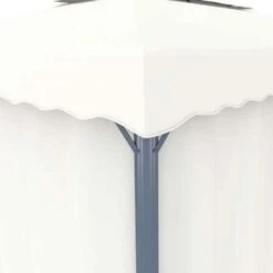 VidaXL Prieel Met Gordijn 4x3 M Aluminium Crèmewit -VIDAXL 6372ccee46c540758ed1f31ddf598940