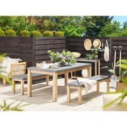 Beliani Tuinbank OSTUNI - Grijs Vezelcement -VIDAXL 642625f283904bcc884e295789e0cc44