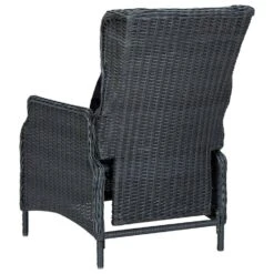 VidaXL Tuinstoel Verstelbaar Met Kussens Poly Rattan Donkergrijs -VIDAXL 65b64613ef88464e8ef563065688f1eb