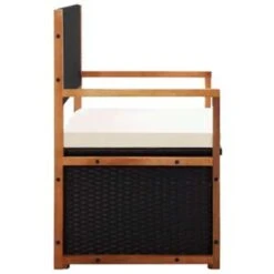 VidaXL Opbergbankje 115 Cm Poly Rattan En Massief Acaciahout Zwart -VIDAXL 67f27a44a9b84f8ca103604556598ddf