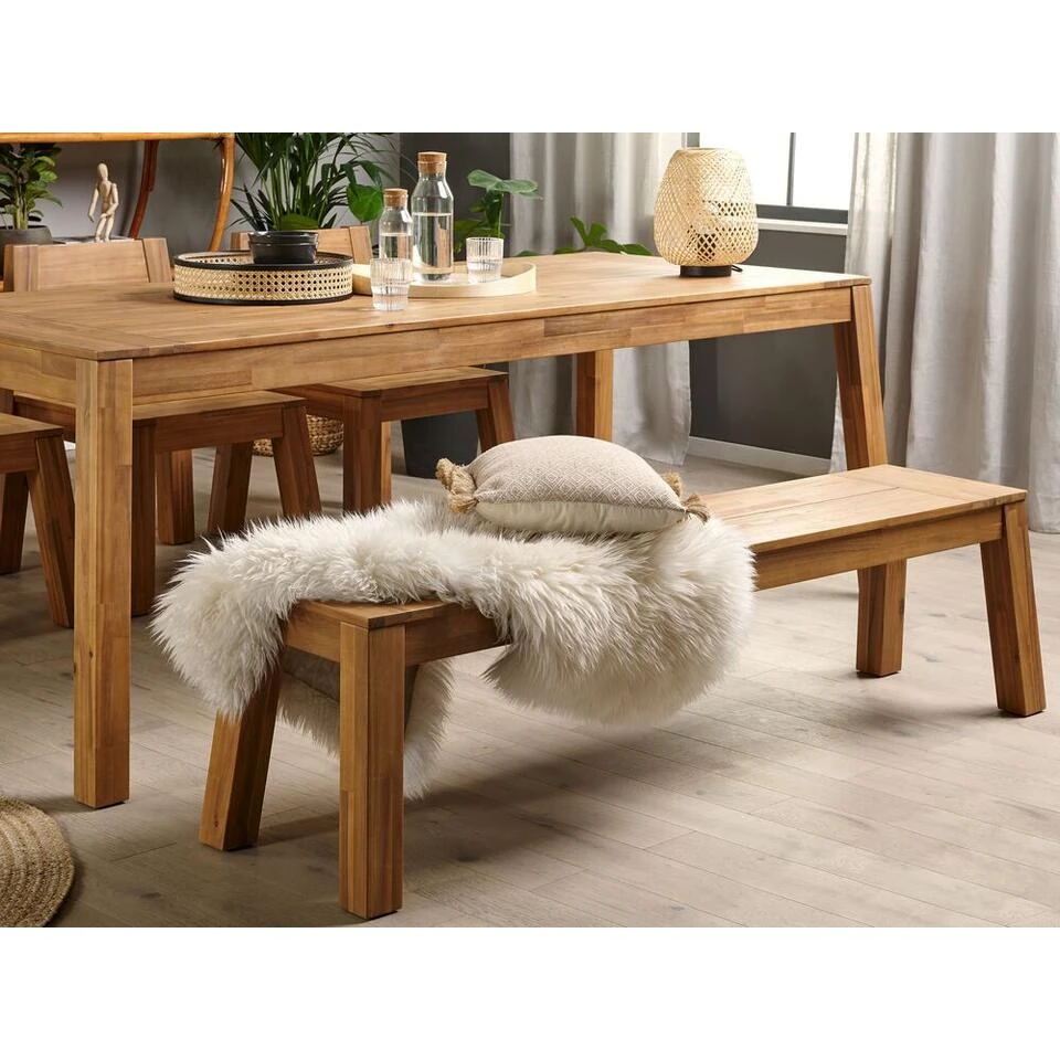 Beliani Tuinbank LIVORNO - Lichte Houtkleur Acaciahout 3 Beliani Tuinbank LIVORNO - Lichte Houtkleur Acaciahout - Afbeelding 3