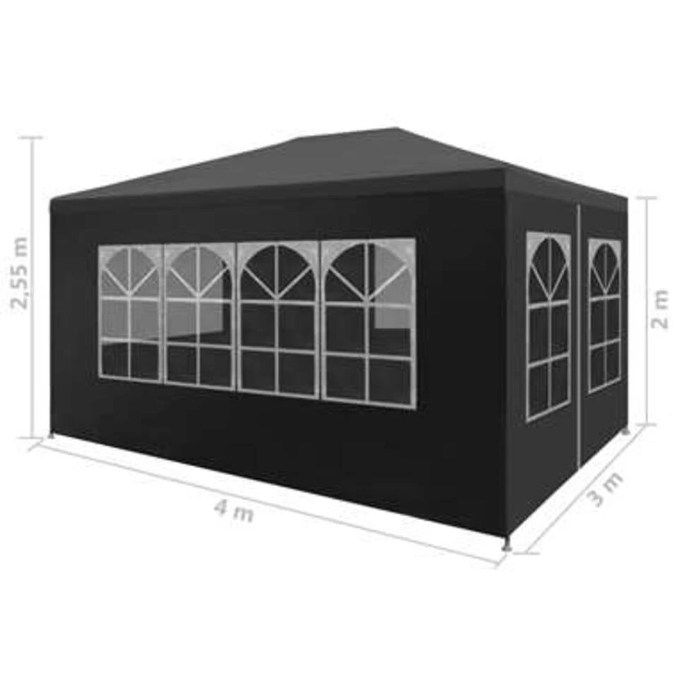 VidaXL Partytent 3x4 M Antraciet 4 VidaXL Partytent 3x4 M Antraciet - Afbeelding 4