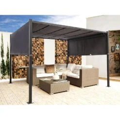 Beliani Tuinpaviljoen PARGA - Grijs Staal, Polyester 7 Beliani Tuinpaviljoen PARGA - Grijs Staal, Polyester -VIDAXL 81c0d3c32bea4a7da50293855447e0b2