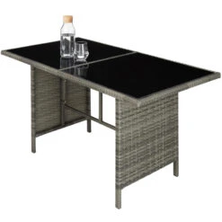 Tectake - Wicker Zitgroep Barletta - Grijsgevlekt / Grijs -VIDAXL 81ce4b19d2284a05bc514e34db4c1db4