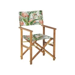 Beliani Tuinstoel CINE - Groen Acaciahout, Polyester -VIDAXL 963c46efeae04f7eb398242c57dc115b