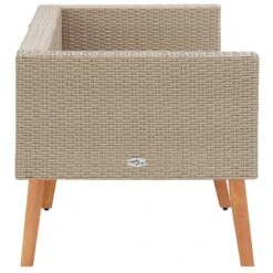 VidaXL Tuinbank 2-zits Met Kussens Poly Rattan Beige -VIDAXL 9b0701e40ac045d1b1f0e55b6c0e7598
