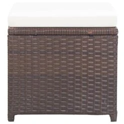 VidaXL Tuinkrukken 2 St Met Kussens Poly Rattan Bruin -VIDAXL 9d190c230ac54577bd86639353f75a46