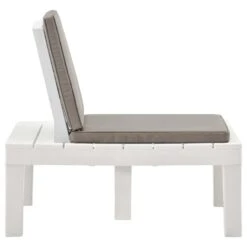 VidaXL Loungestoel Met Kussen Kunststof Wit -VIDAXL a6ea6c1c67f94bfe8d11a8e6c8aaa904