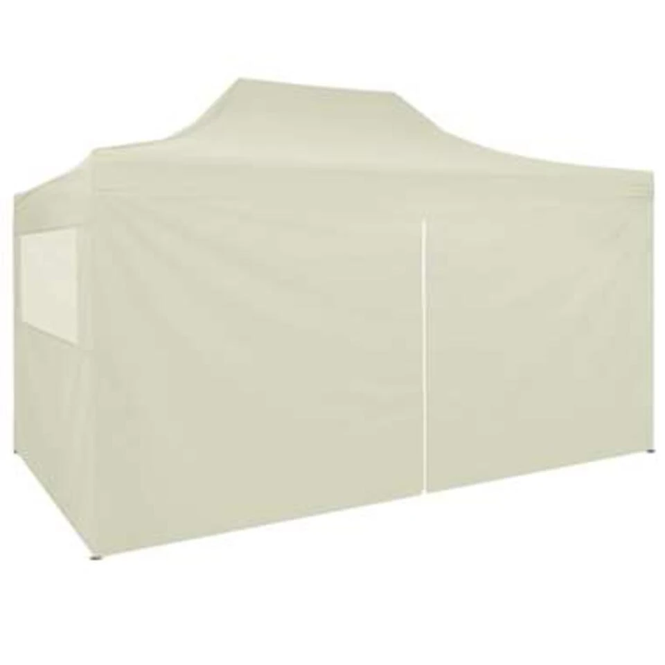 VidaXL Partytent Met 4 Zijwanden Inklapbaar 3x4 M Staal Crème 3 VidaXL Partytent Met 4 Zijwanden Inklapbaar 3x4 M Staal Crème - Afbeelding 3