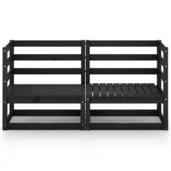 VidaXL Tuinbank 2-zits Massief Grenenhout Zwart -VIDAXL ae31b37973bd4edd9e069311e837fc1c