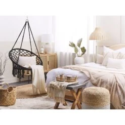 Beliani Hangstoel GABELLA - Zwart Katoen -VIDAXL aee55501a2894f858c6fba082cb6387b