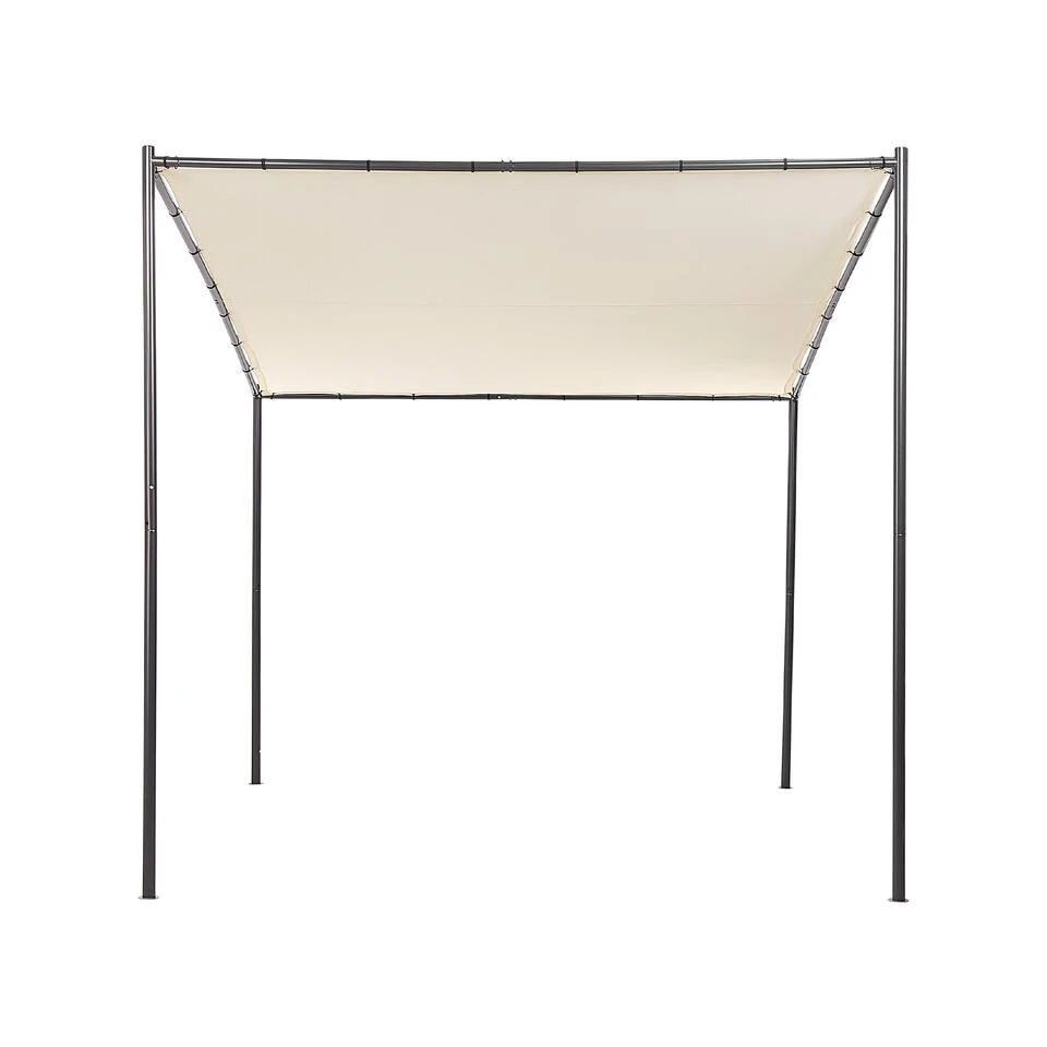 Beliani Tuinpaviljoen VIMINO - Beige Polyester, Staal 4 Beliani Tuinpaviljoen VIMINO - Beige Polyester, Staal - Afbeelding 4