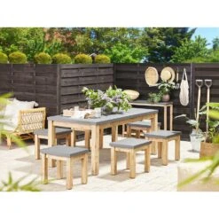 Beliani Tuinstoel OSTUNI - Grijs Vezelcement -VIDAXL c0f75dd7e3de4c378f991f46f1d3e509