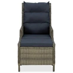 VidaXL Tuinstoel Verstelbaar Met Voetenbankje Poly Rattan Bruin -VIDAXL da7871427e0442e5a8ed0fe1ec7a49f8