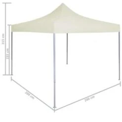 VidaXL Partytent Professioneel Inklapbaar 2x2 M Staal Crème -VIDAXL e594eddbf69b44479fa9db7d70482abe