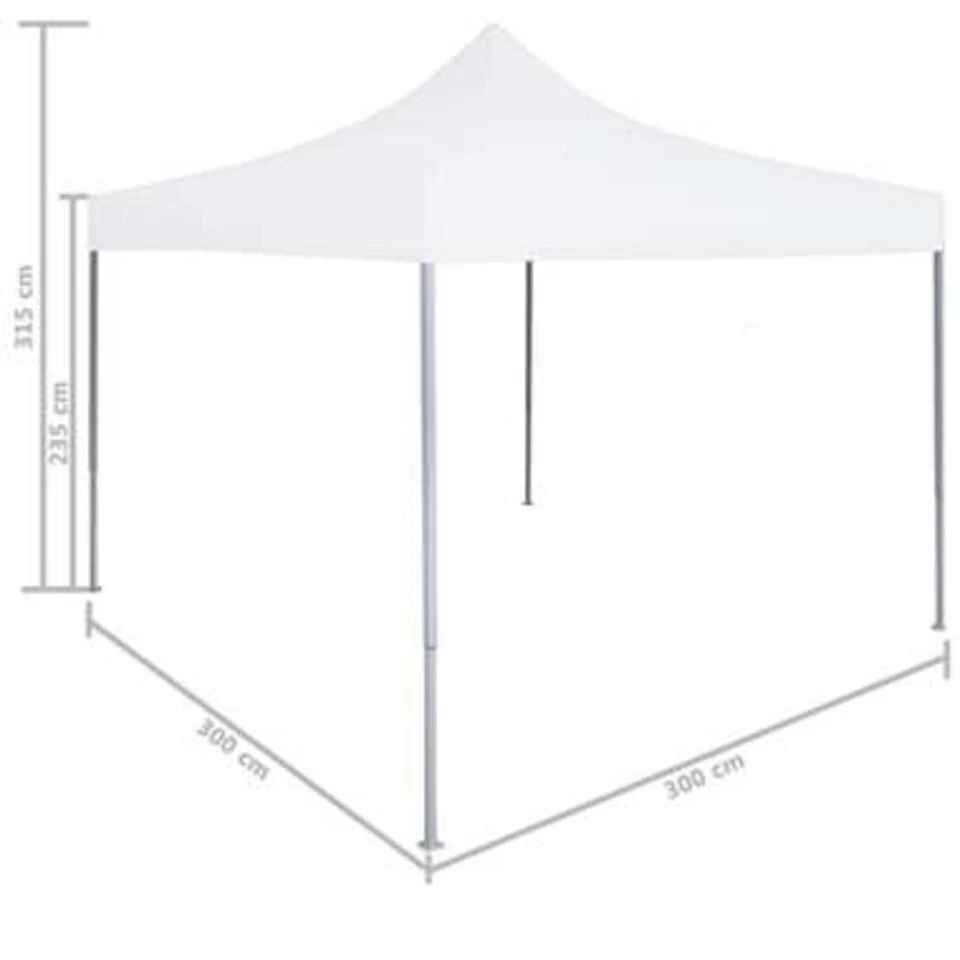 VidaXL Partytent Inklapbaar 3x3 M Staal Wit 4 VidaXL Partytent Inklapbaar 3x3 M Staal Wit - Afbeelding 4