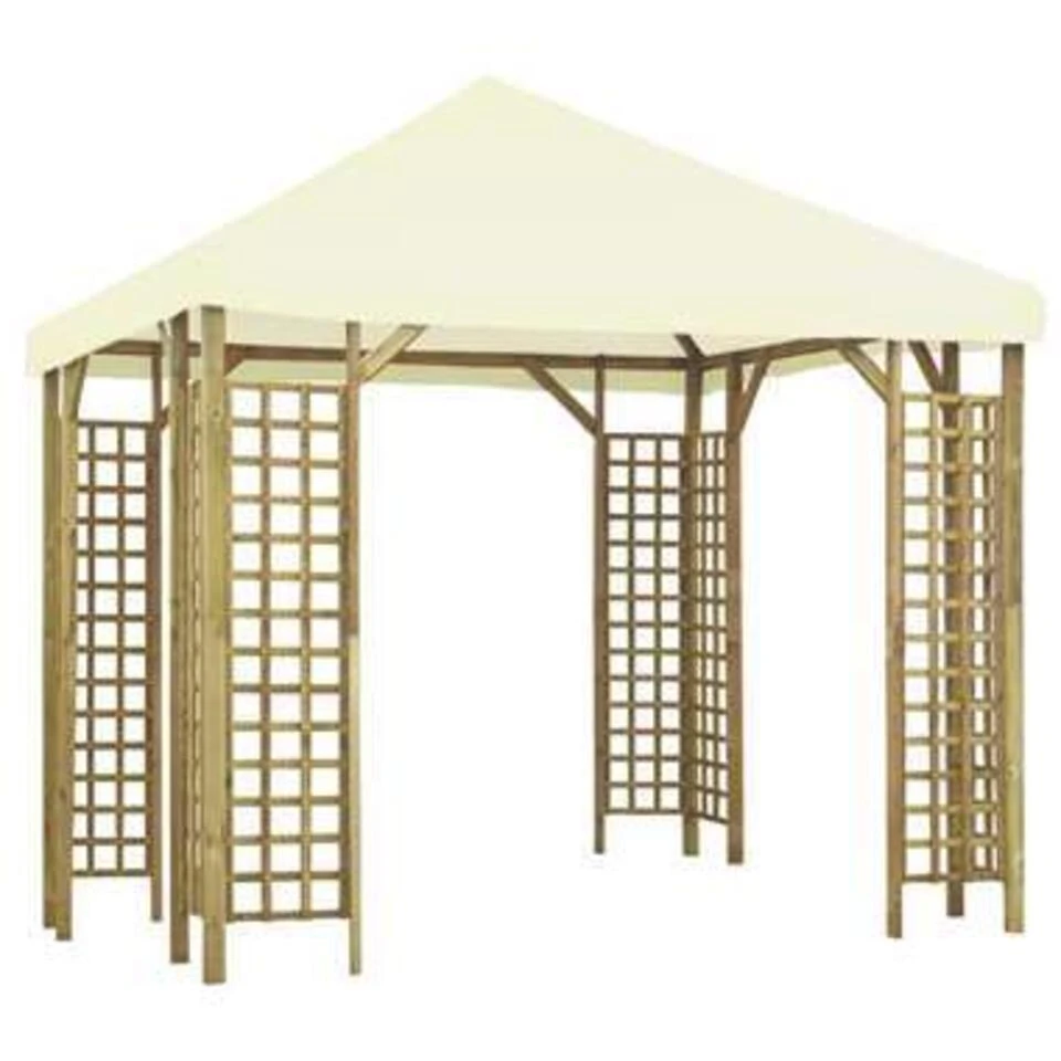 VidaXL Prieel 3x3 M Crèmewit 3 VidaXL Prieel 3x3 M Crèmewit - Afbeelding 3